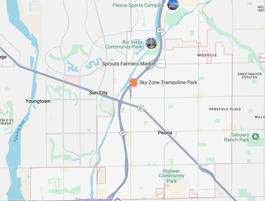 Map of peoria arizona