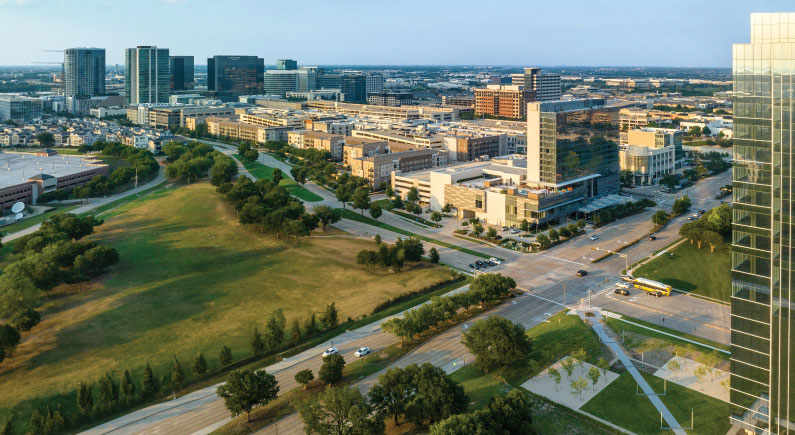 Overview image of Plano Texas economic development area.