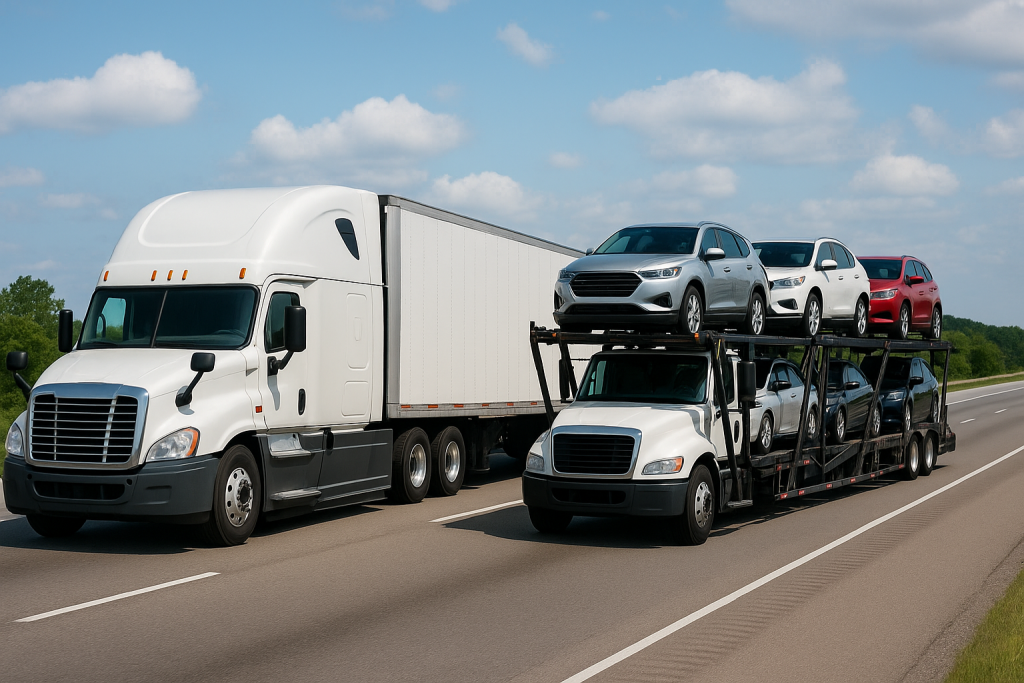 Open vs Enclosed car shipping trucks