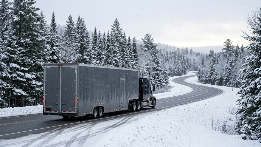 Enclosed car shipping in Maine winter conditions
